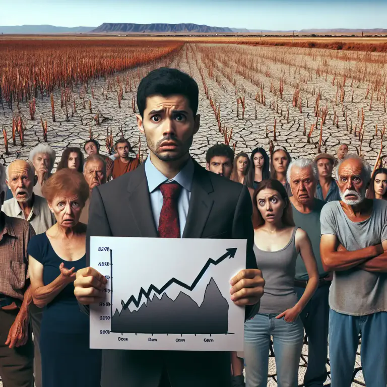 Visual representation of "malthusian" - Believing that population growth will lead to catastrophe due to the lack of resources.