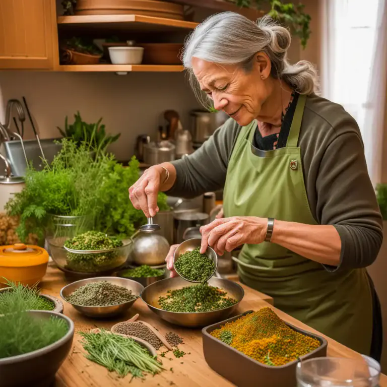 Visual representation of "herbalist" - A person who uses herbs in cooking for flavor or health benefit