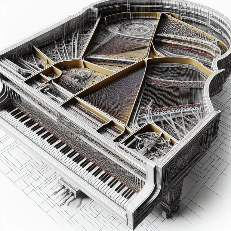 Visual representation of "hammer" - A part of a piano or similar instrument that strikes a string inside the instrument to produce a sound.