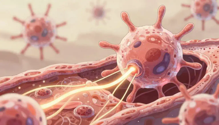 Visual representation of "fibroblast" - A fibroblast is a type of cell in connective tissue that produces collagen and other fibers.