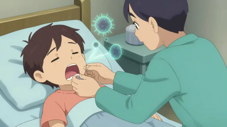 Visual representation of "diphtheria" - A serious and contagious disease caused by bacteria that affects the throat and can harm the heart, nerves, and other parts of the body.