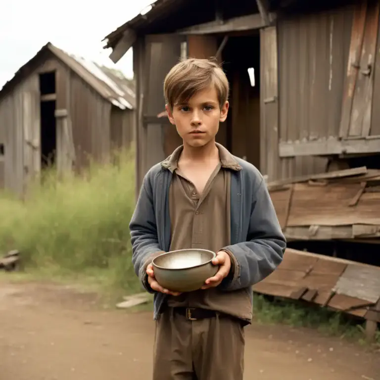 Visual representation of "dirt poor" - Very poor, having little or no money or possessions