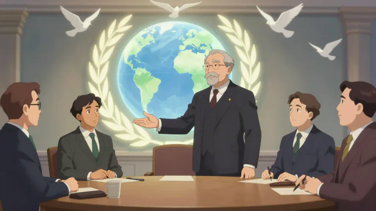 Visual representation of "wilsonian" - Relating to the political ideas and principles of Woodrow Wilson, especially the promotion of democracy and international cooperation.