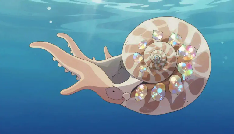 Visual representation of "nautilus" - A type of sea creature with a spiral shell.