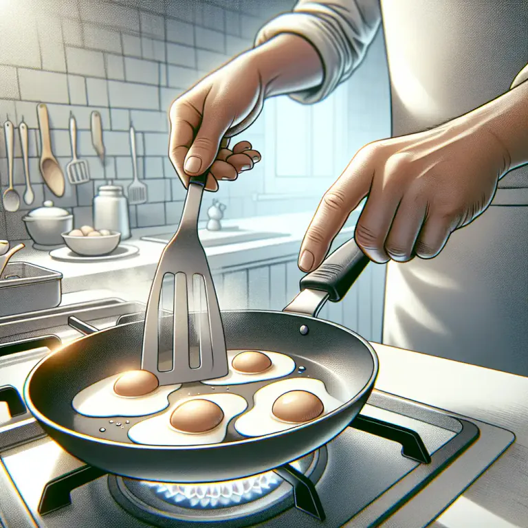 Visual representation of "flipper" - The flat, broad, rectangular end of a kitchen spatula, used for turning food in a pan.