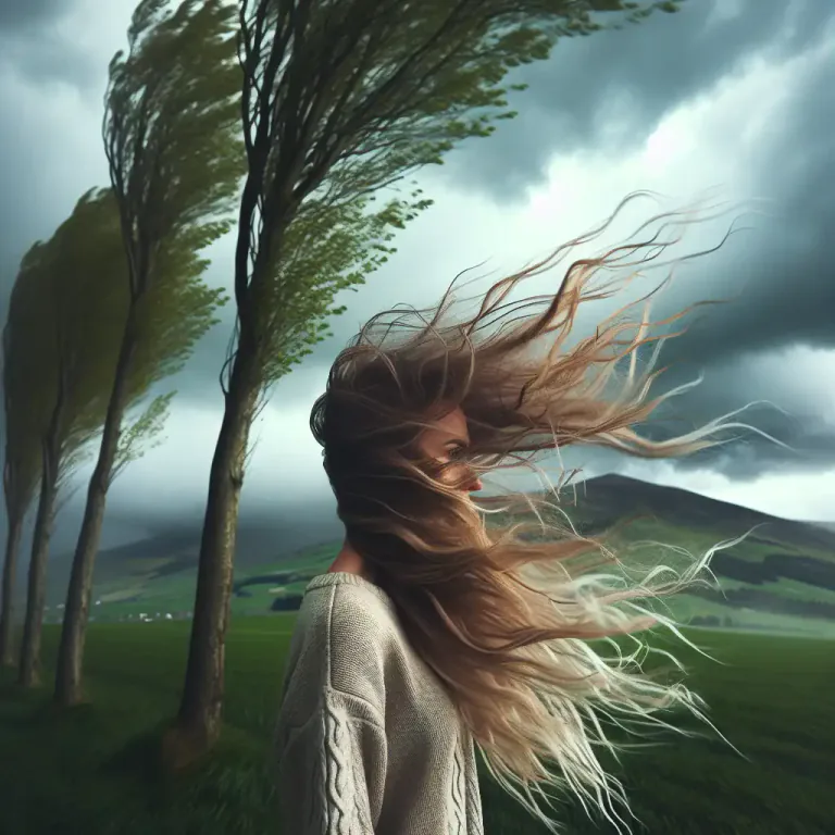 Visual representation of "gust" - Blow something with a gust of wind