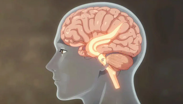 Visual representation of "ventromedial" - Relating to a part of the brain located near the middle (ventral) and lower (medial) regions.