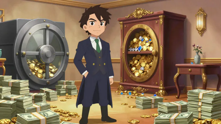 Visual representation of "millionaire" - A person whose wealth amounts to a million or more in some unit of currency.
