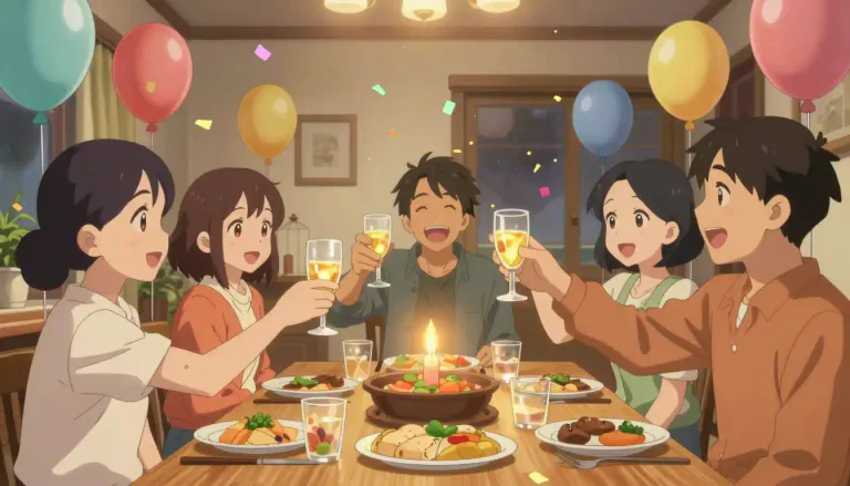 Visual representation of "celebratory" - Relating to or used for a celebration or party