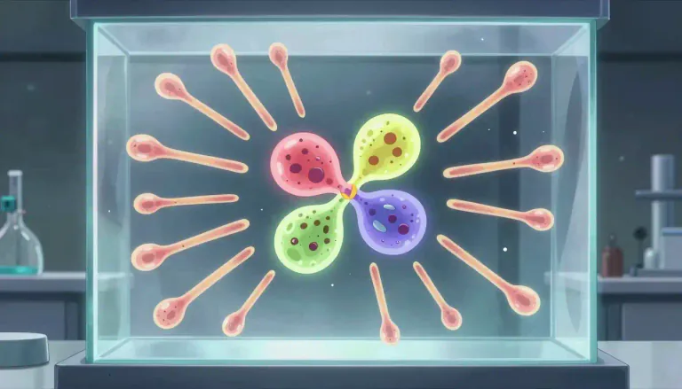 Visual representation of "hybridoma" - A type of cell that can proliferate indefinitely and produce monoclonal antibodies.