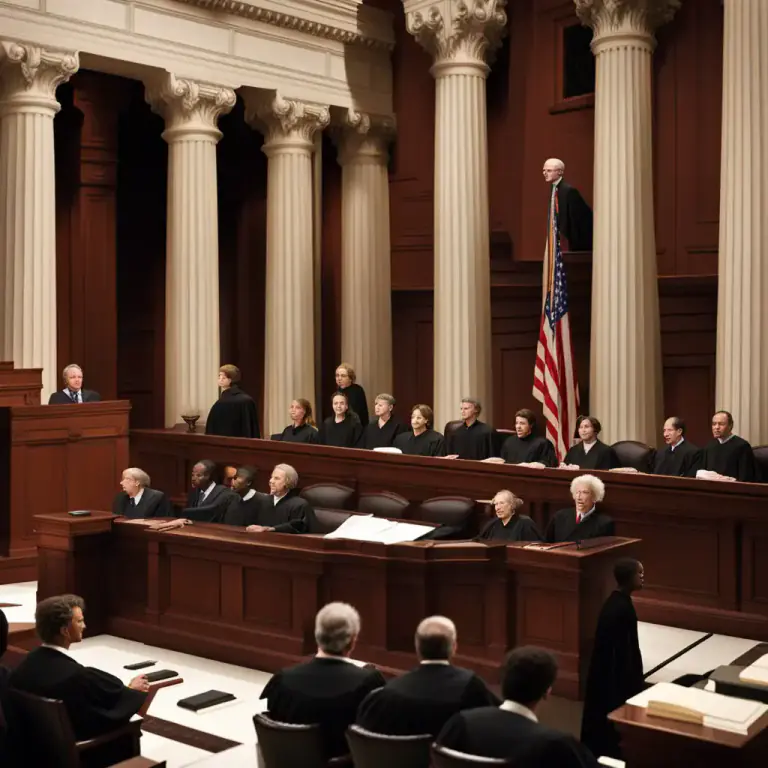 Visual representation of "dissenter" - A member of the U.S. Supreme Court who gives a minority opinion in a case.
