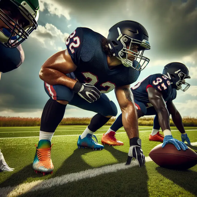 Visual representation of "lineman" - In American football, a player who is positioned on the line of scrimmage.