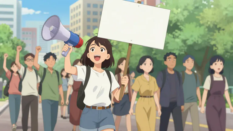 Visual representation of "activist" - A person who campaigns for social or political change.