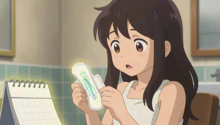 Visual representation of "menarche" - The first occurrence of menstruation in a female, marking the beginning of her reproductive years.