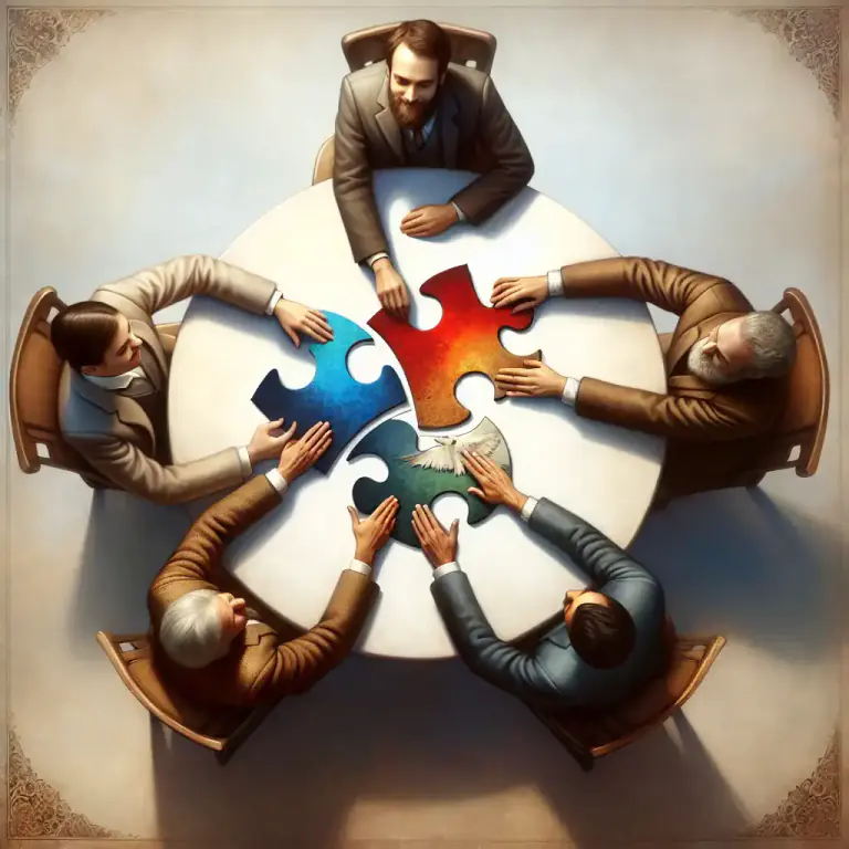 Visual representation of "confluence" - A situation where several things come together, combine or meet
