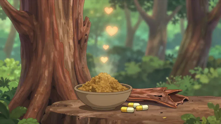 Visual representation of "yohimbe" - Yohimbe is a natural supplement derived from the bark of a West African tree, believed to enhance sexual performance and erectile function.