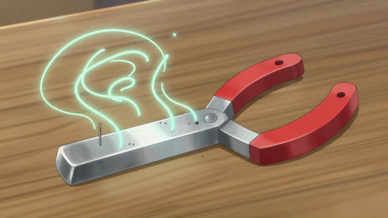 Visual representation of "ferromagnetic" - Able to be magnetized or retaining magnetism; referring to materials like iron that can become permanent magnets.