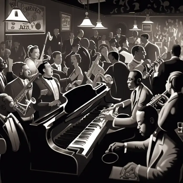 Visual representation of "bop" - A style of jazz music