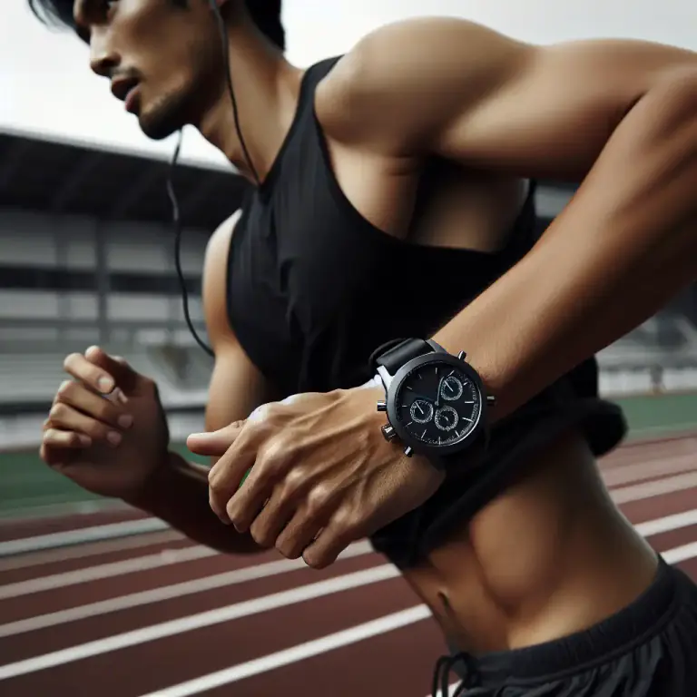 Visual representation of "chronograph" - A special kind of watch that also works as a stopwatch.