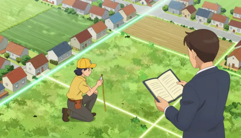 Visual representation of "cadastral" - Relating to the official register of property and land, showing ownership and boundaries.