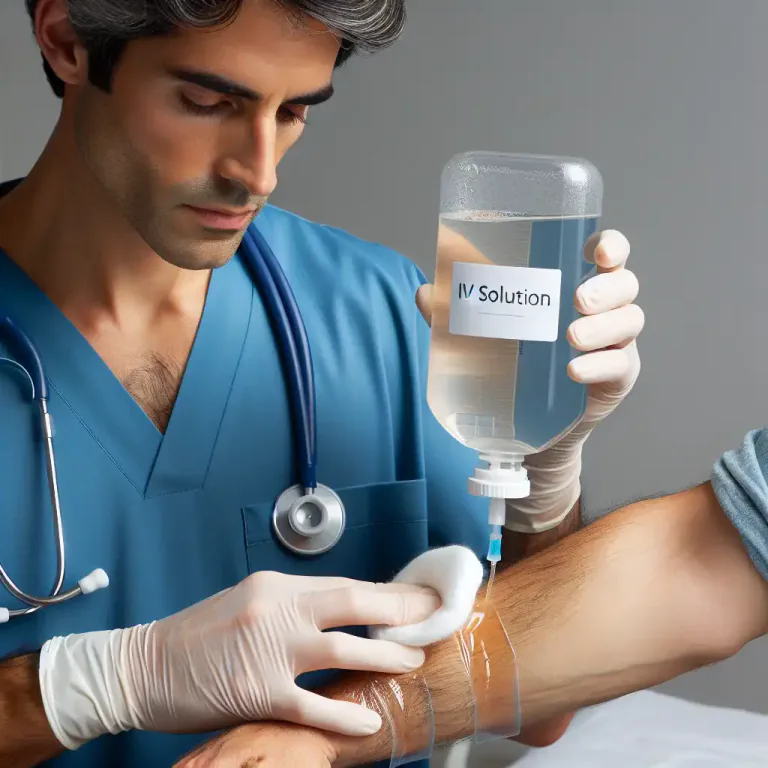 Visual representation of "saline" - A saline solution, especially one that is isotonic with blood and is used in medicine and surgery.