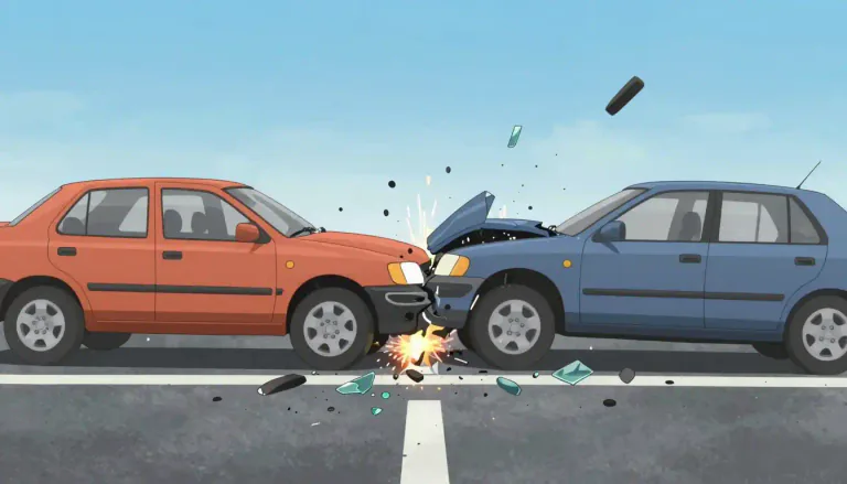 Visual representation of "collide" - to hit one another with a forceful impact