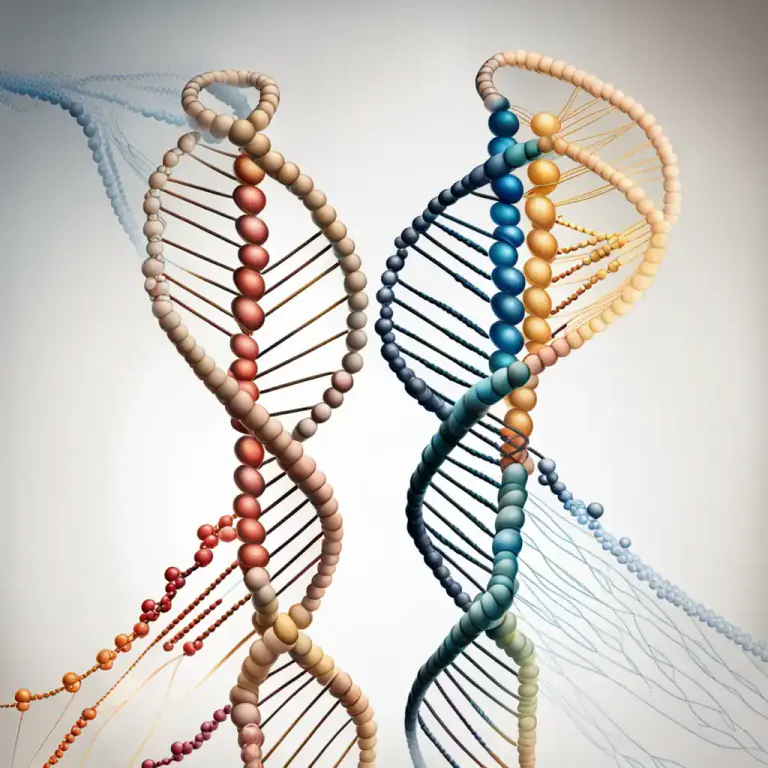 Visual representation of "relatedness" - In biology, it refers to the genetic connection between two individuals or species.