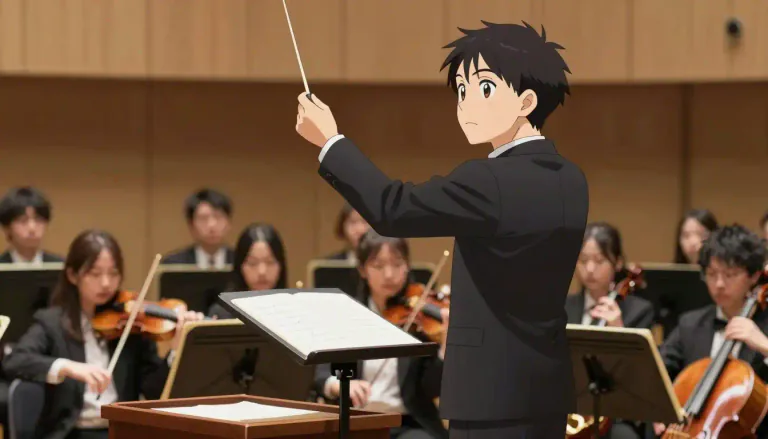Visual representation of "conductor" - Someone who directs the performance of an orchestra or choir.