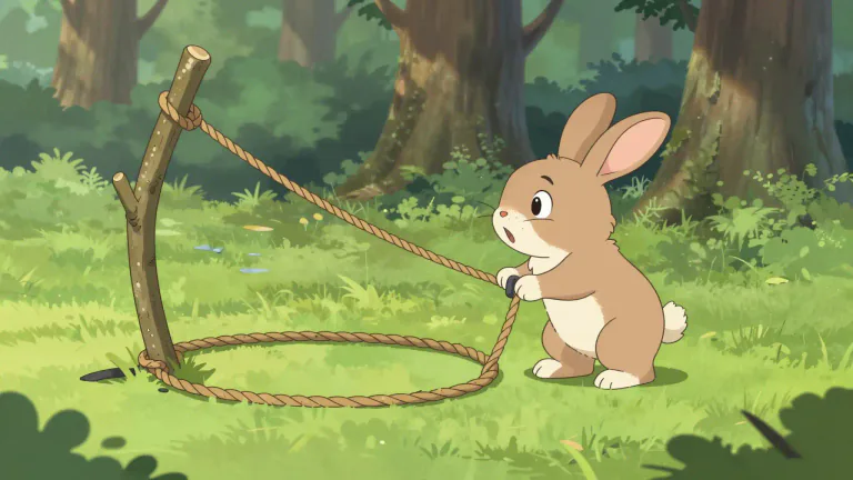 Visual representation of "snare" - To catch an animal in a trap