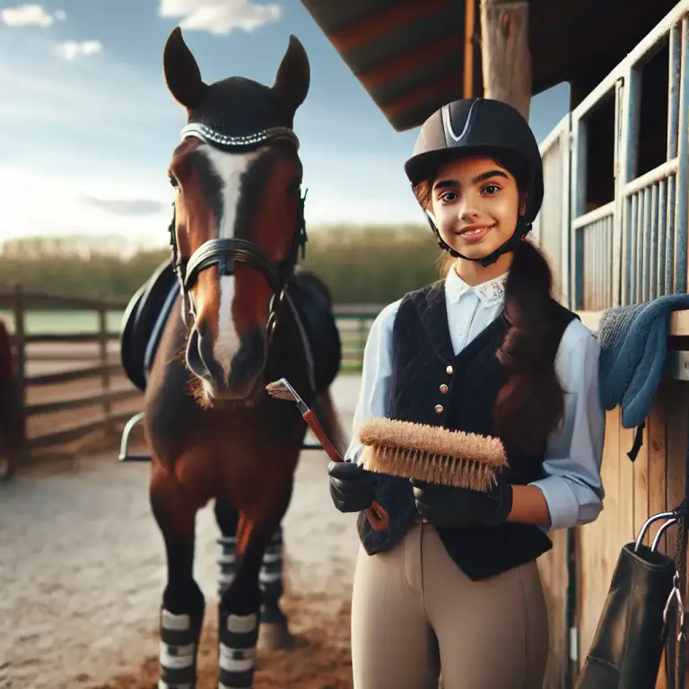 Visual representation of "horsey" - Interested in or associated with horse riding