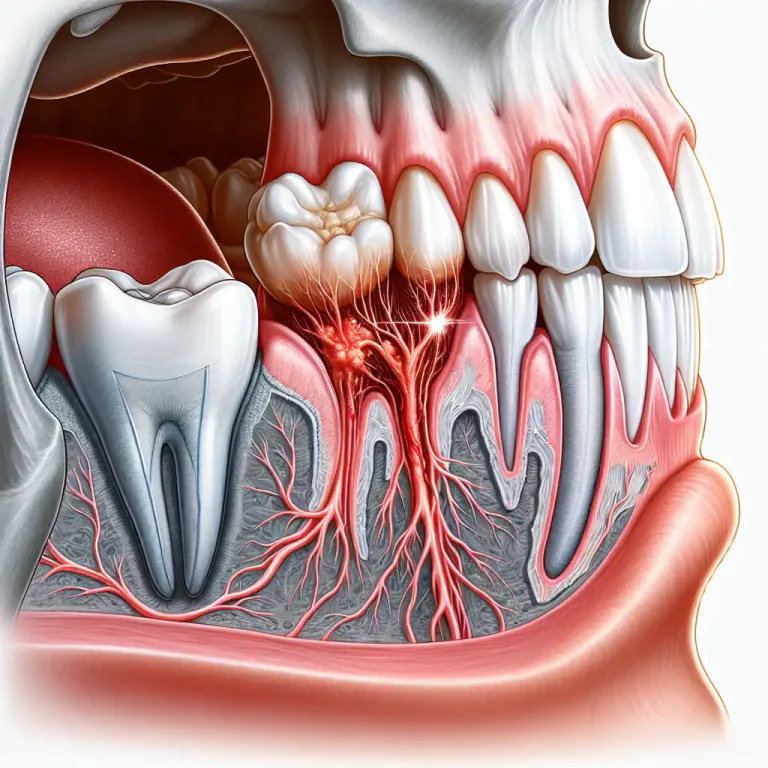 Visual representation of "fistula" - In dentistry, it's a passage caused by infection from a tooth root to the surface of the gum.