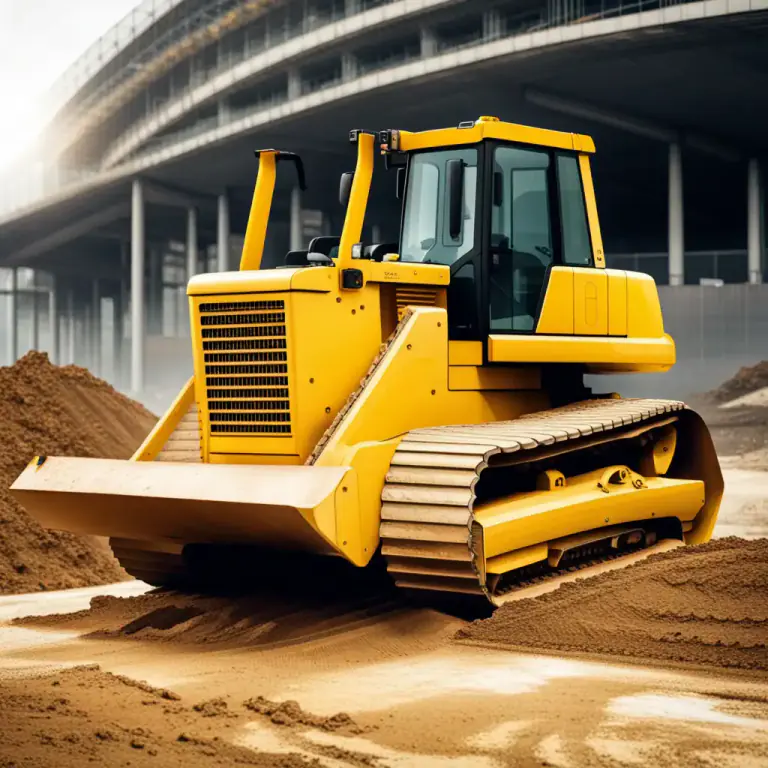 Visual representation of "doze" - To make something flat or level with a bulldozer.