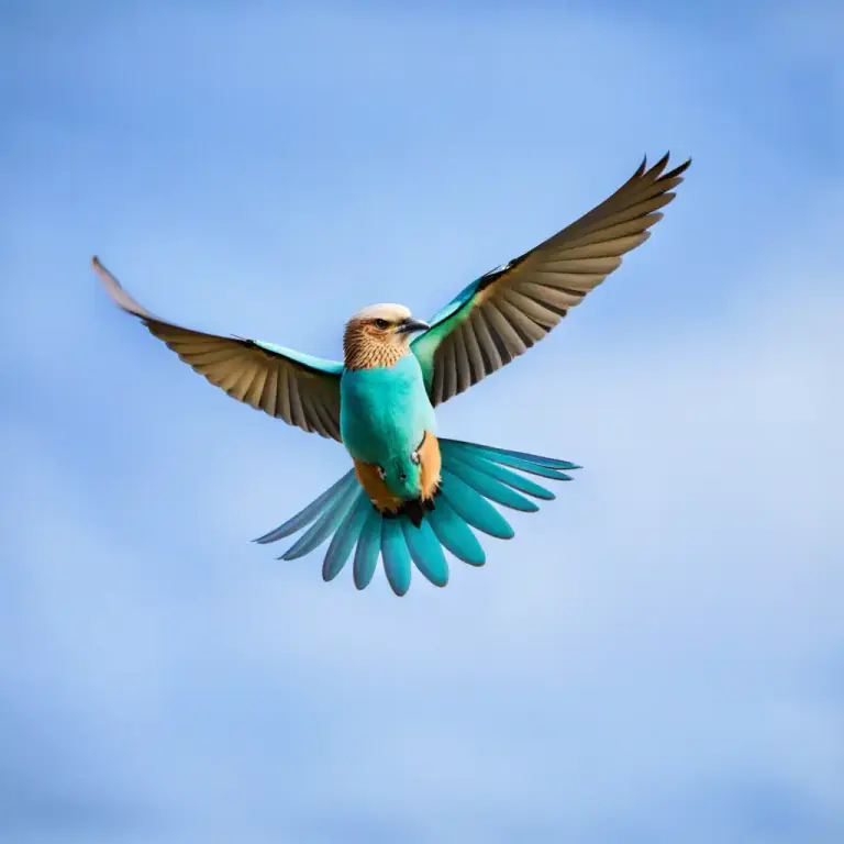 Visual representation of "roller" - A type of bird that can do rolls in flight.