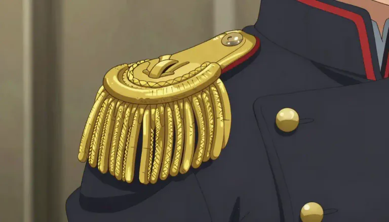 Visual representation of "epaulette" - A decorative piece worn on the shoulder of a military uniform
