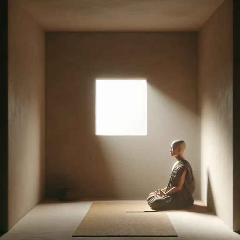 Visual representation of "asceticism" - The principle or practice of severe self-discipline, typically for religious or philosophical reasons.