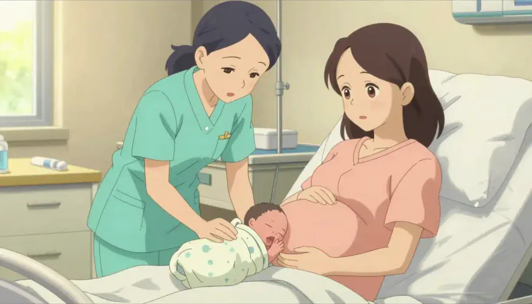 Visual representation of "perinatal" - Relating to the time immediately before and after the birth of a baby.