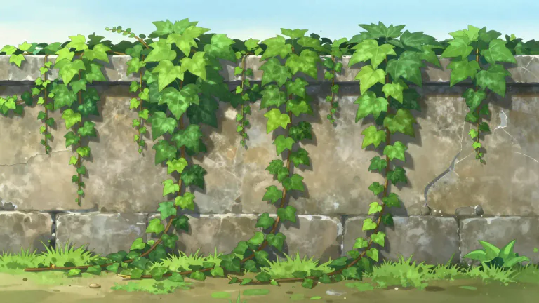 Visual representation of "creeper" - A plant that grows along the ground, or up walls or trees.