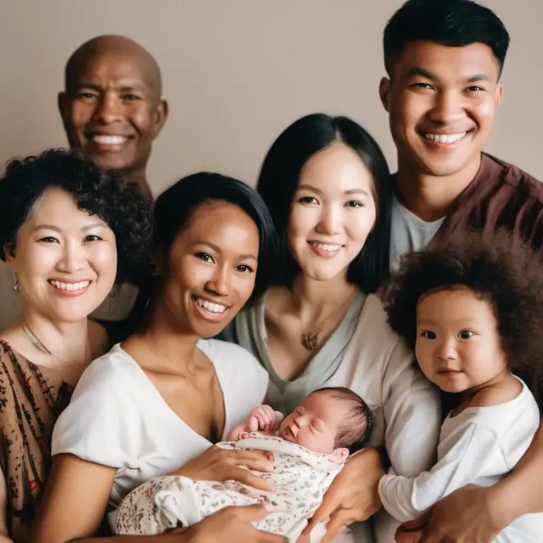 Visual representation of "interbreed" - For different types of people to have children together