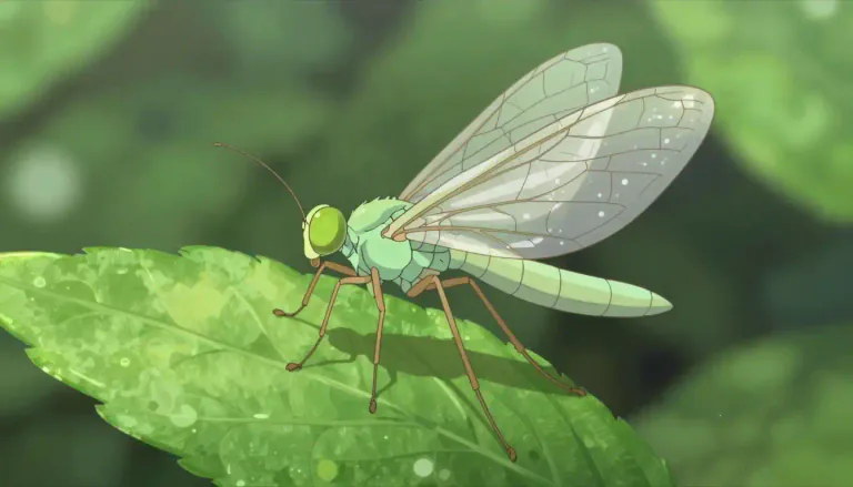Visual representation of "lacewing" - A type of insect with delicate, net-like wings and usually bright eyes