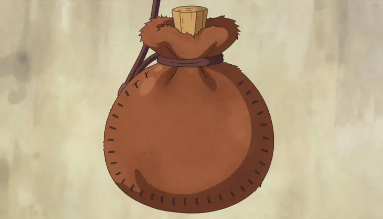 Visual representation of "wineskin" - A wineskin is a bag made of animal skin, used for carrying wine.