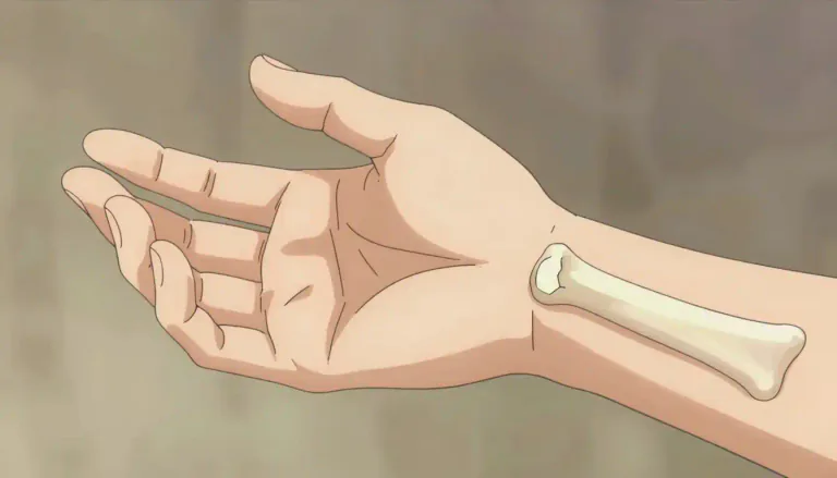 Visual representation of "ulnar" - Relating to the ulna, one of the two long bones in the forearm, positioned on the side opposite to the thumb.