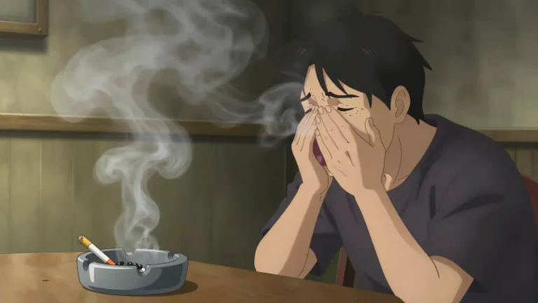 Visual representation of "acrid" - Having a very strong and unpleasant smell or taste.