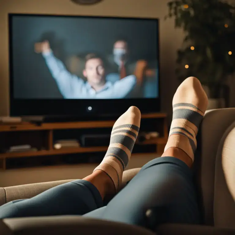 Visual representation of "blow/knock somebody’s socks off" - To impress or surprise someone greatly.
