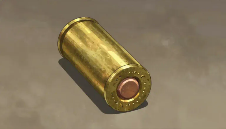Visual representation of "centerfire" - A type of firearm cartridge in which the primer is situated in the center of the cartridge case.