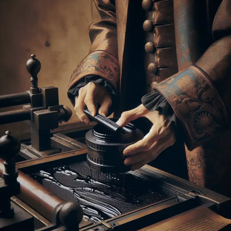Visual representation of "inkwell" - A part of a printing machine where ink is stored
