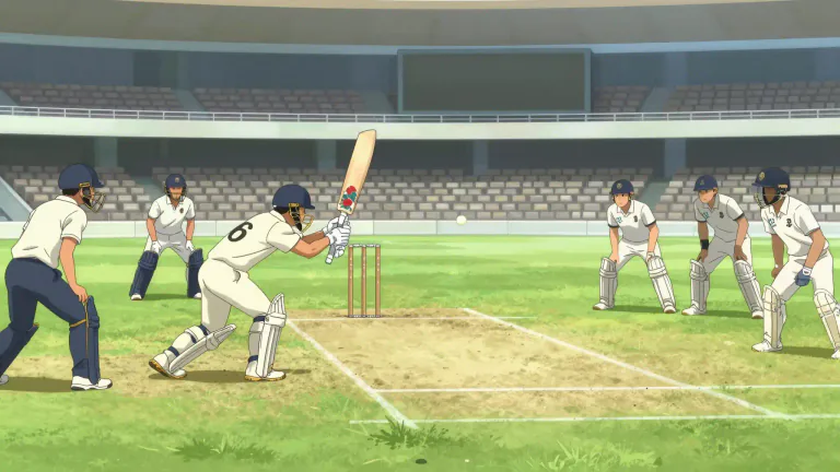 Visual representation of "maiden" - In cricket, an over in which no runs are scored.