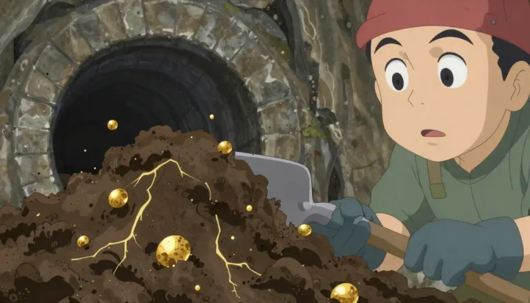 Visual representation of "paydirt" - Paydirt refers to earth or soil that contains valuable minerals or gold.