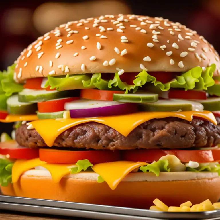 Visual representation of "whopper" - A hamburger sold by the international fast-food chain Burger King.