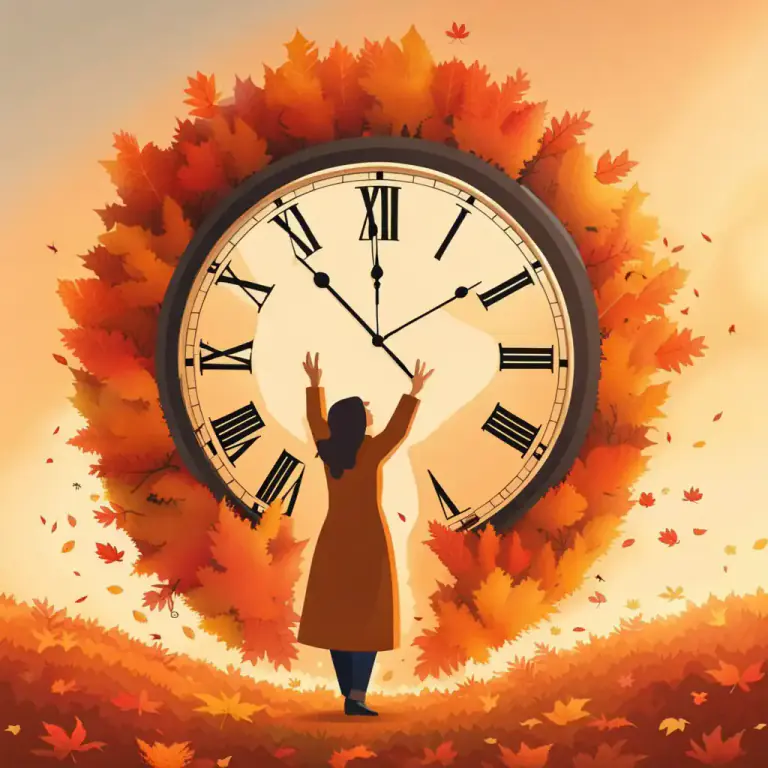 Visual representation of "the clocks go forward/back" - The act of changing time on clocks to get back to standard time from daylight saving time.