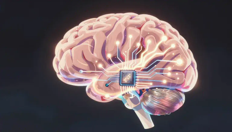 Visual representation of "neuromorphic" - Referring to circuits or systems designed to imitate the human brain's operation and structure.